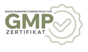 "GMP Certificate – Good Manufacturing Practice" seal