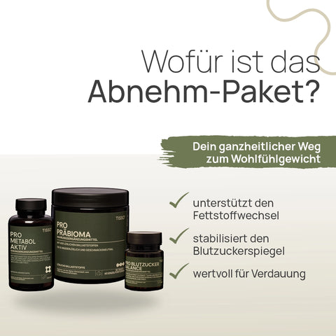 What is the Weight Loss Package for? Your holistic path to a healthy weight: supports fat metabolism, stabilizes blood sugar levels, and supports digestion