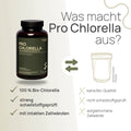 What sets Pro Chlorella apart? 100% organic chlorella, rigorously tested for contaminants, with intact cell walls—conventional product: not organic, not tested for contaminants, broken cell walls