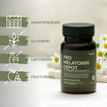 Dose Pro Melatonin Depot vor Kamillenblüten; Merkmale: Monatspackung, glutenfrei, laktosefrei, fructosefrei