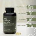 Dose Pro Omega Vegan mit zwei Weichkapseln; Merkmale: Monatspackung, laktosefrei, glutenfrei, fructosefrei