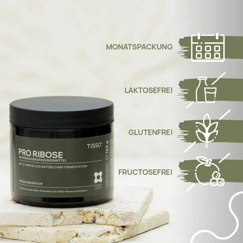 Pro Ribose bottle; Features: Monthly supply, lactose-free, gluten-free, fructose-free