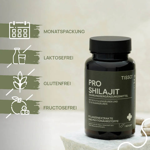 Pro Shilajit Bottle; Features: Monthly supply, lactose-free, gluten-free, fructose-free