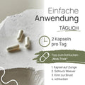 Pro Shilajit is easy to use: 2 capsules per day. Here’s a tip for swallowing—the “Nick Trick”: 1. Place the capsule on your tongue, 2. Take a sip of water, 3. Tuck your chin toward your chest, 4. Swallow
