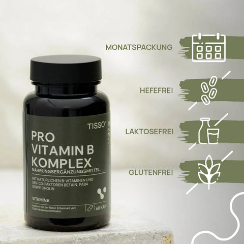 Pro Vitamin B Komplex; Features: Monthly supply, yeast-free, lactose-free, gluten-free