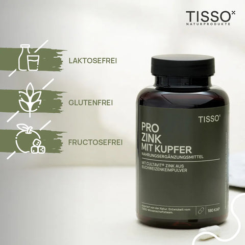 Pro Zink mit Kupfer; Features: lactose-free, gluten-free, fructose-free