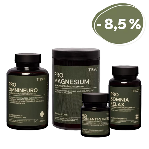 Anti-Stress Package Plus—packaging for Pro Omnineuro, Pro Magnesium, Pro Somnia Relax, and Pro Biom Anti-Stress