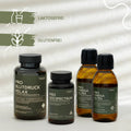 Pro Blutdruck Relax, Pro Q10 Spectrum, and two bottles of Pro Omega Ultra; features: lactose-free, gluten-free