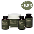 Detox Package Plus—packages of Pro Leber Plus, Pro Basic Detox, Pro Vitamin C Ultra, and Pro Chlorella