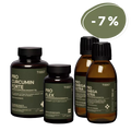 Gelenk-Aktiv-Paket – Verpackungen von Pro Curcumin Forte, Pro Flex und zwei Flaschen Pro Omega Ultra