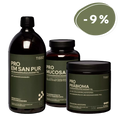 Probiotics Gut Cure Pur—Packaging for Pro EM san pur, Pro Mucosa, and Pro Präbioma